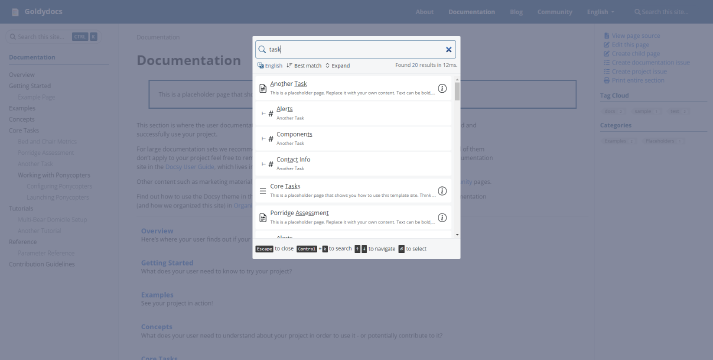 Integrate Docsy With the Search Module